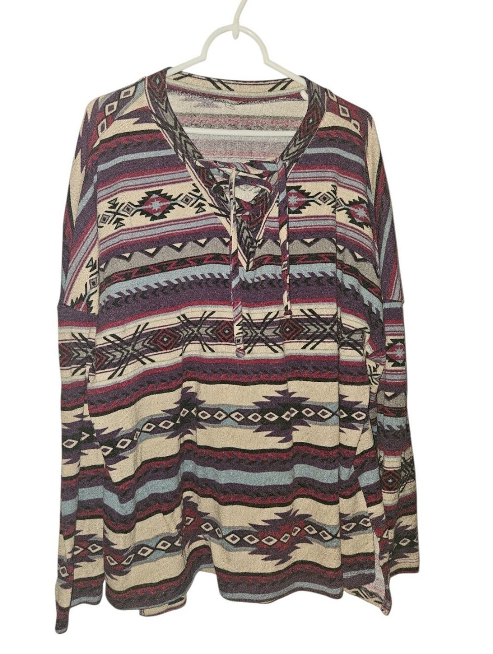 1X White Birch Southwest Print Top